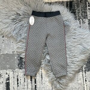 Frenchie Mini Couture Youth Quilted Geometric Black & White Joggers Size 3T